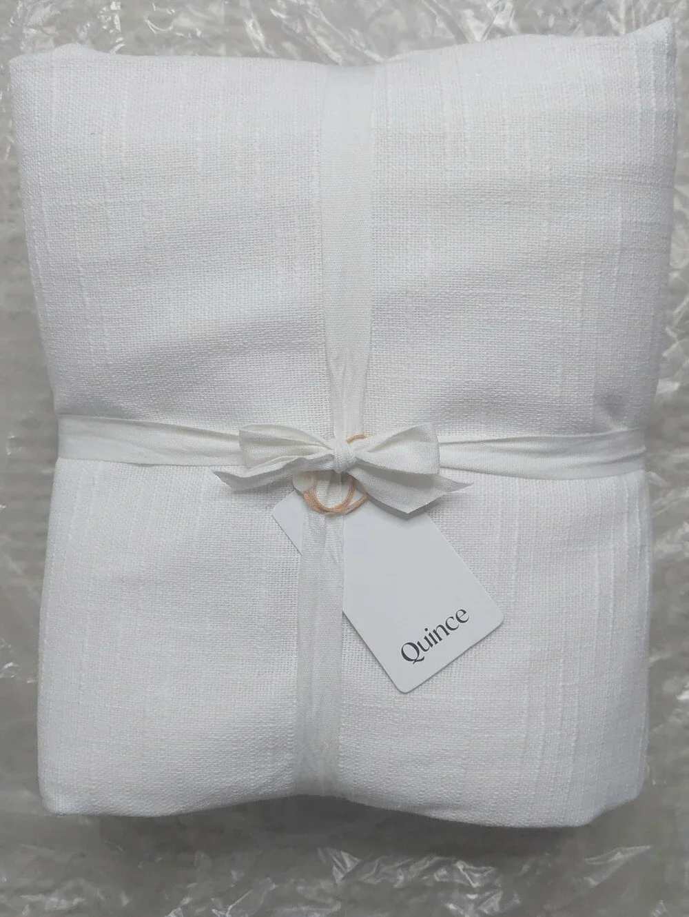 NWT! Quince 100% Cotton White Slub Curtains, 48